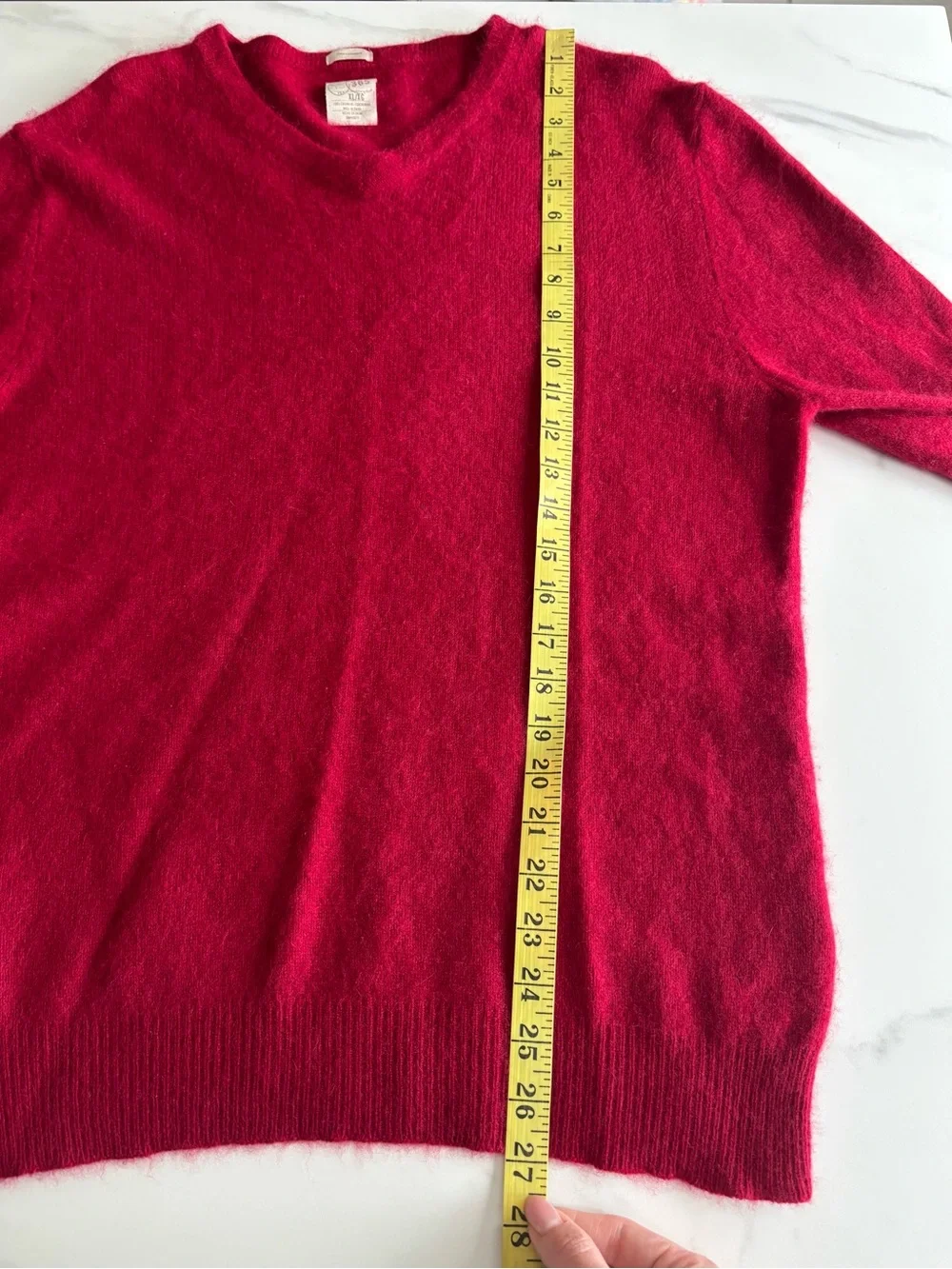 Article 365 Bright Red Crewneck Cashmere Sweater Sz XL